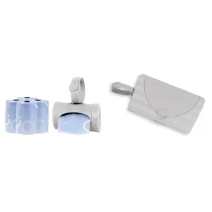 Ubbi On-the-Go Gray Bag Dispenser and Waste Disposal Bags Refill, Lavender Scented & On-The-Go Baby Wipes Dispenser, Portable Wipes Container for Travel, Diaper Bag Accessory
