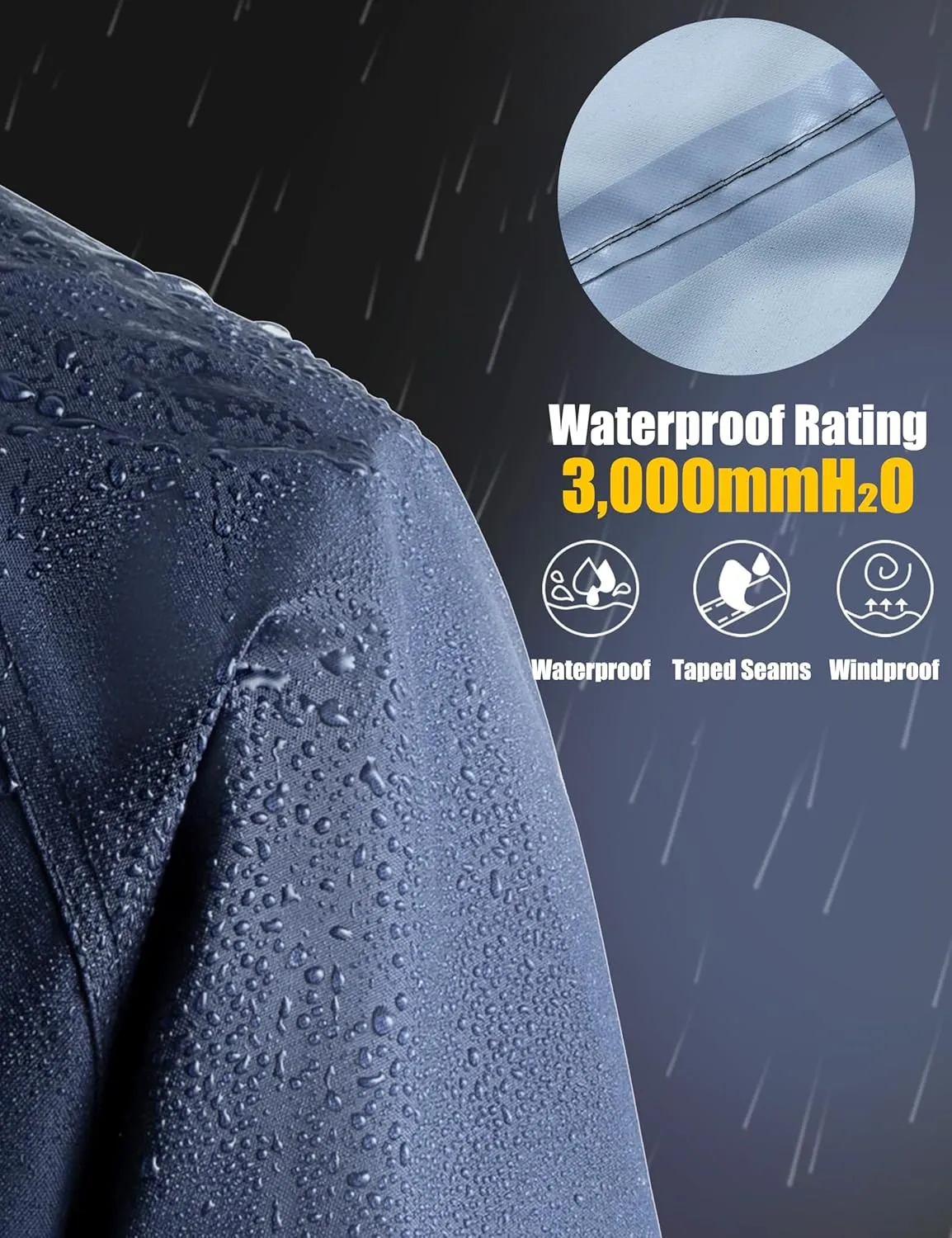 Ubon Waterproof Rain Suits for Men Including Jackets and Pants Lightweight Rain Gear for Golf Hiking Fishing 2 Pieces