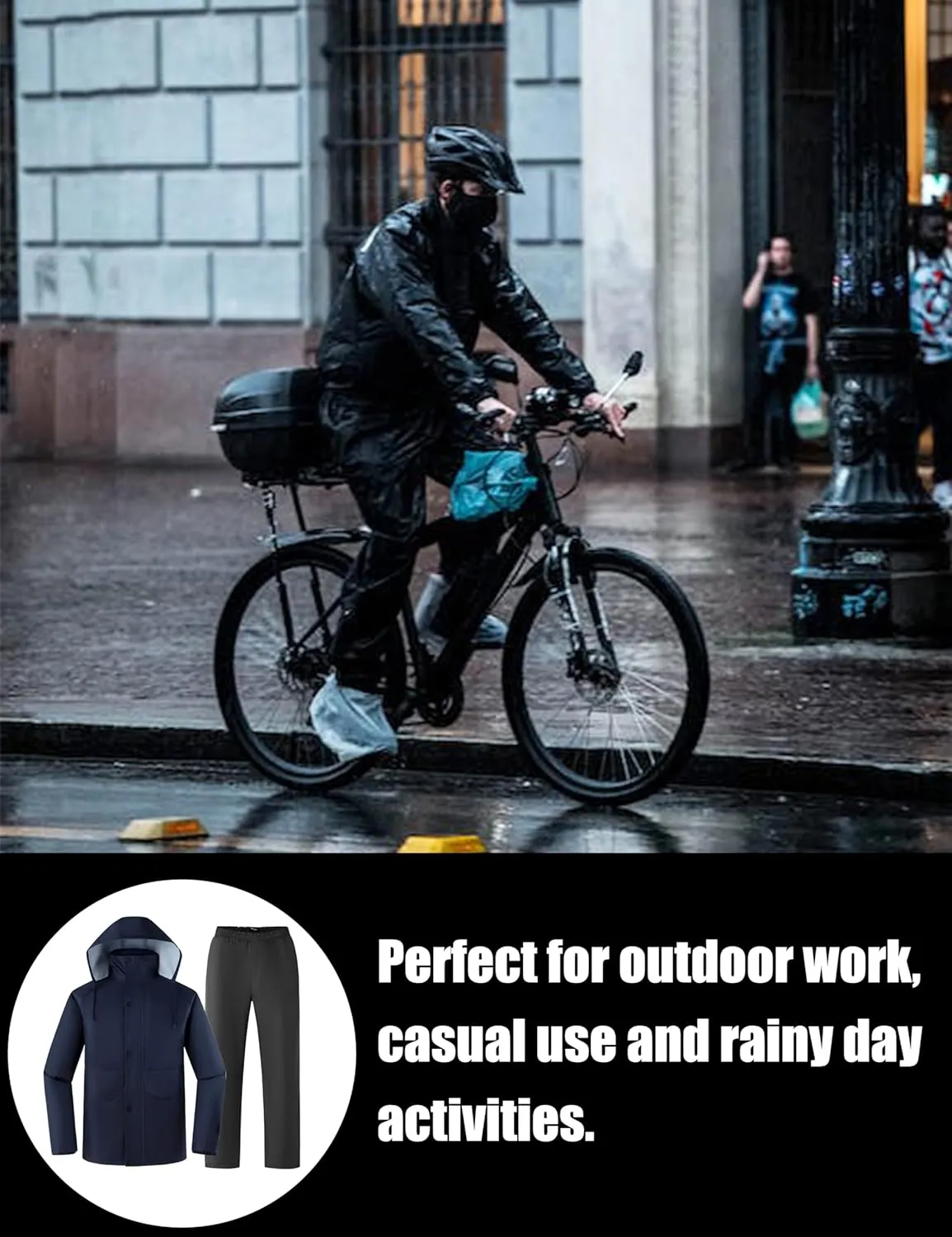 Ubon Waterproof Rain Suits for Men Including Jackets and Pants Lightweight Rain Gear for Golf Hiking Fishing 2 Pieces