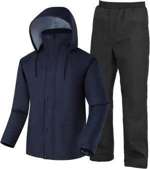 Ubon Waterproof Rain Suits for Men Including Jackets and Pants Lightweight Rain Gear for Golf Hiking Fishing 2 Pieces