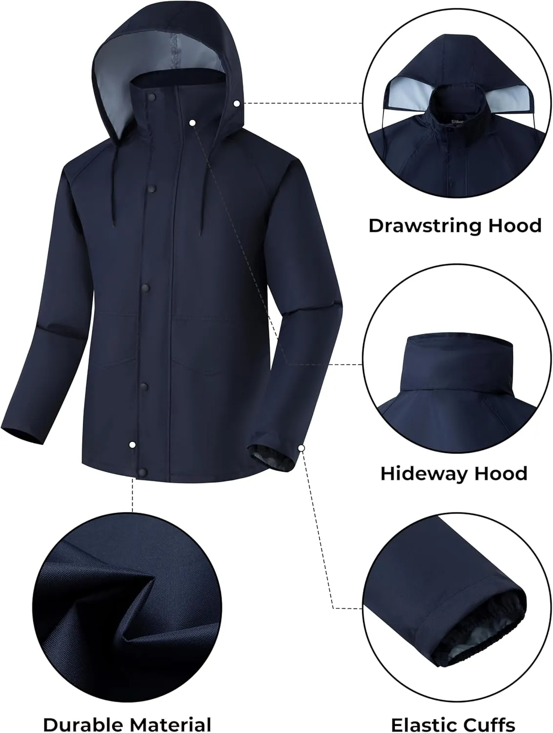 Ubon Waterproof Rain Suits for Men Including Jackets and Pants Lightweight Rain Gear for Golf Hiking Fishing 2 Pieces
