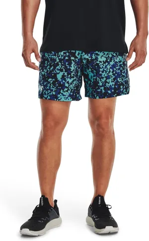 UNDER ARMOUR Men's UA Vanish Woven 6"" Printed Shorts, Small, Blue Mirage / White