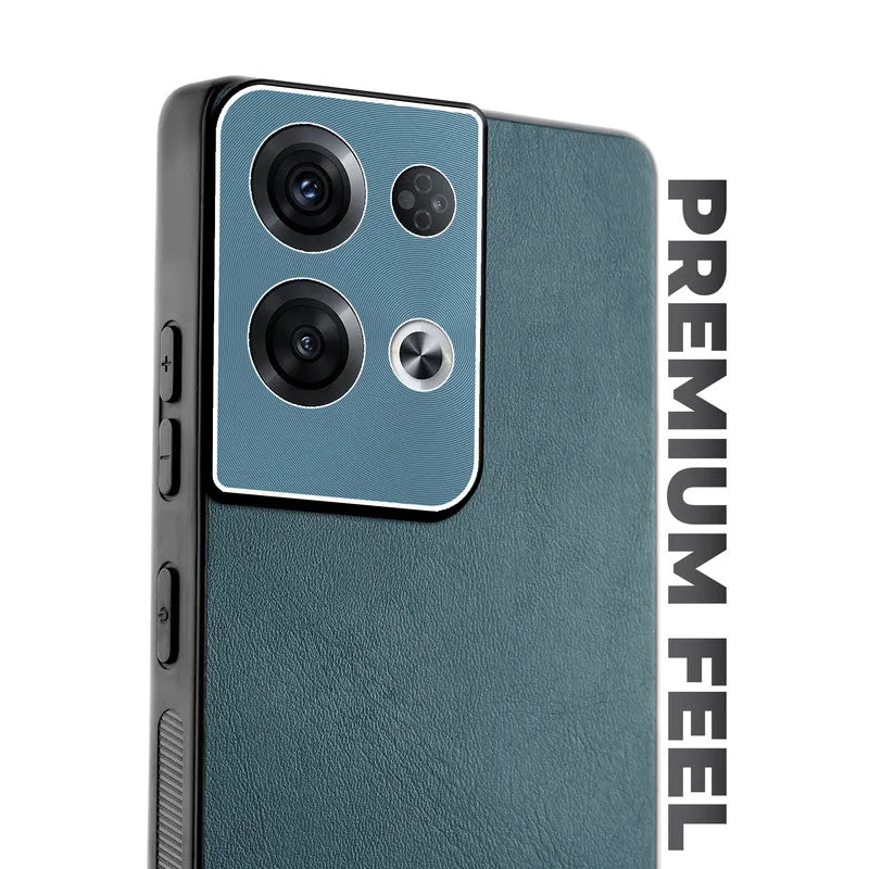 Unimore Leather Hard Case with Shiny Camera Protection For Oppo Reno 8 Pro 5G
