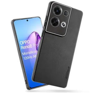 Unimore Leather Hard Case with Shiny Camera Protection For Oppo Reno 8 Pro 5G