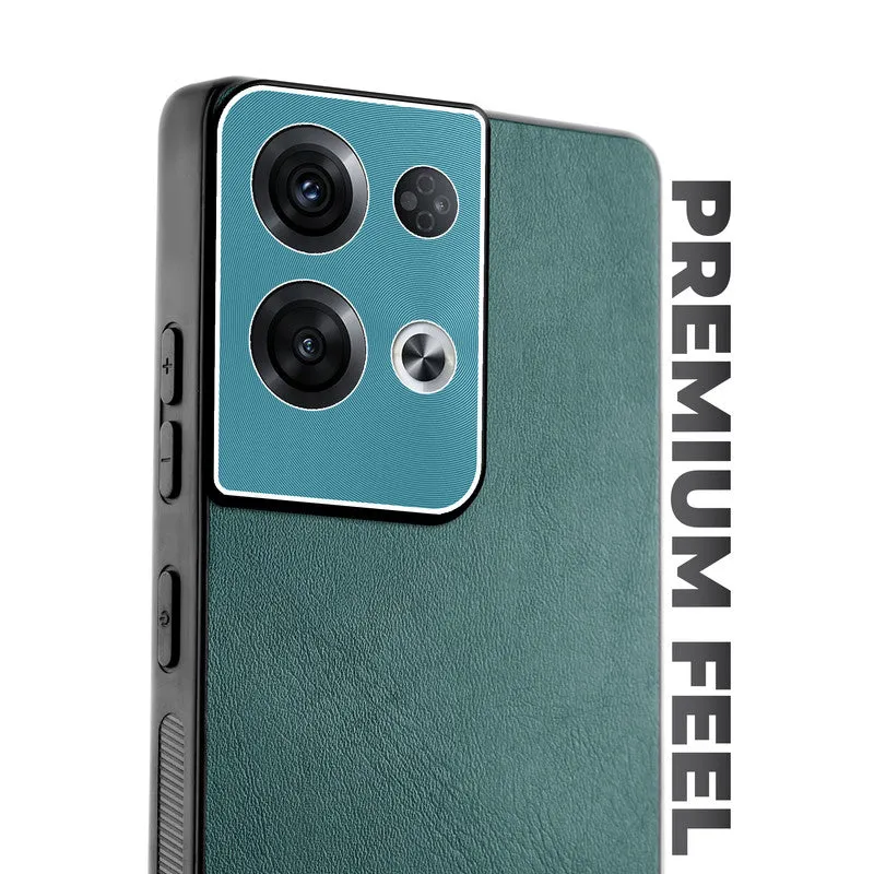 Unimore Leather Hard Case with Shiny Camera Protection For Oppo Reno 8 Pro 5G