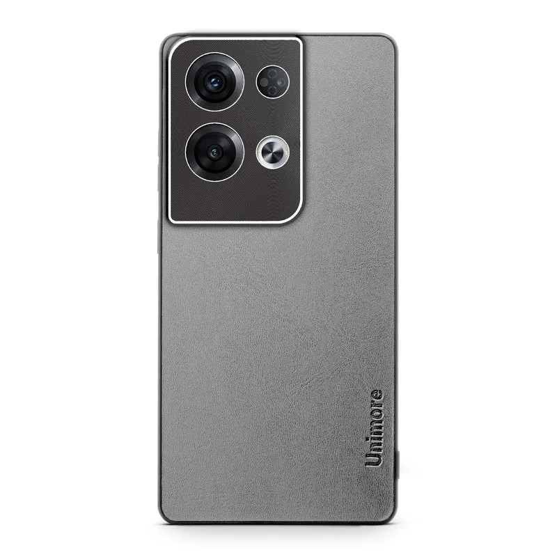 Unimore Leather Hard Case with Shiny Camera Protection For Oppo Reno 8 Pro 5G