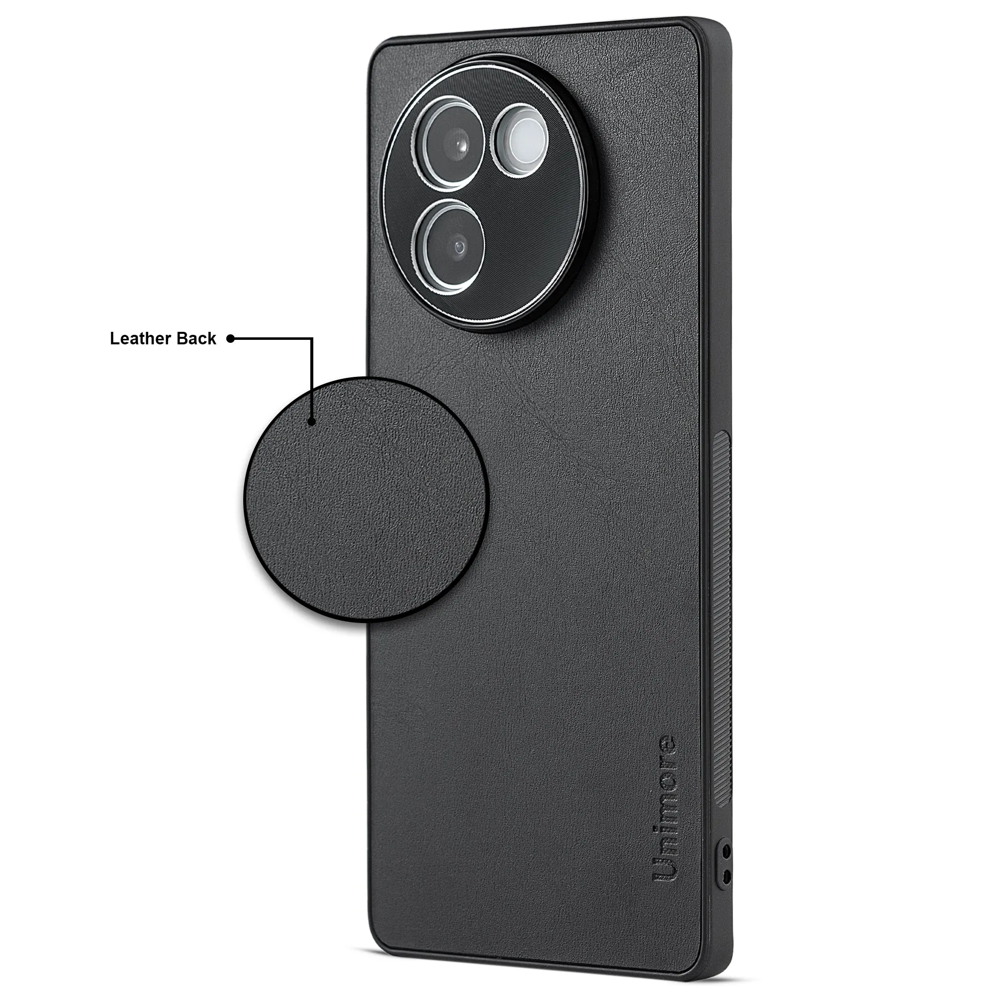 Unimore Leather Hard Case with Shiny Camera Protection For Vivo V30e 5G
