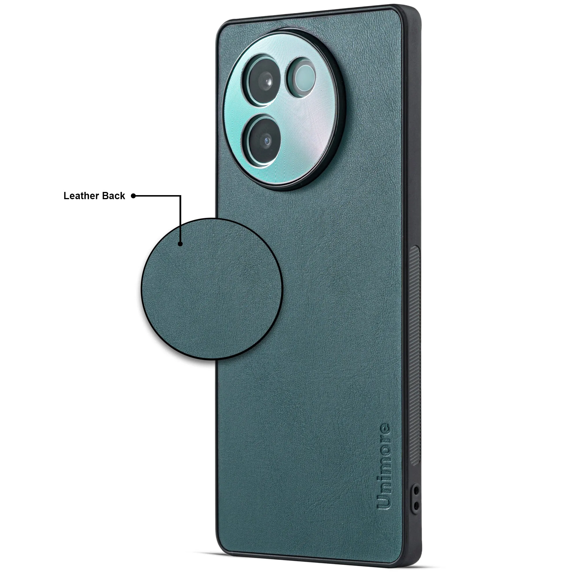 Unimore Leather Hard Case with Shiny Camera Protection For Vivo V30e 5G