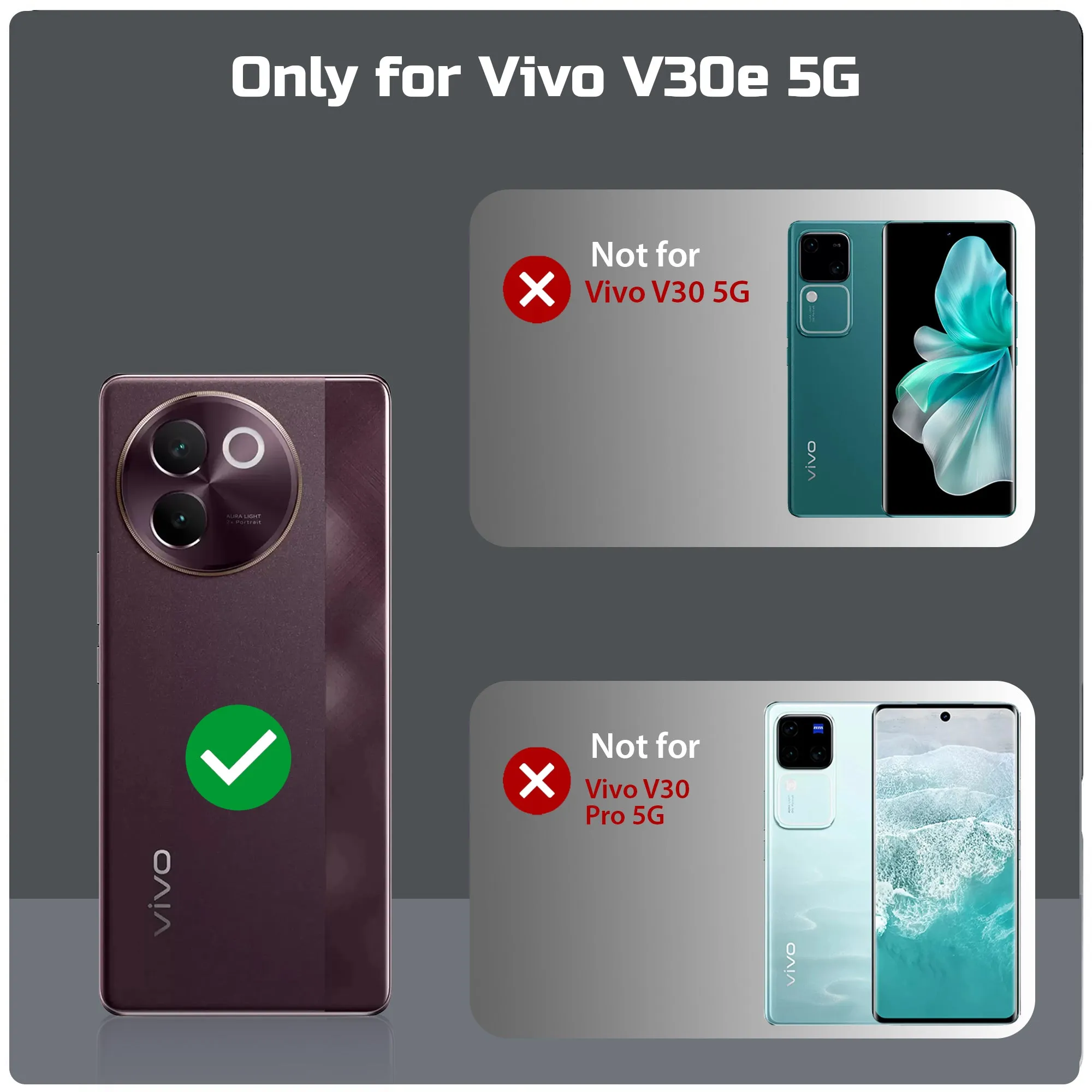 Unimore Leather Hard Case with Shiny Camera Protection For Vivo V30e 5G