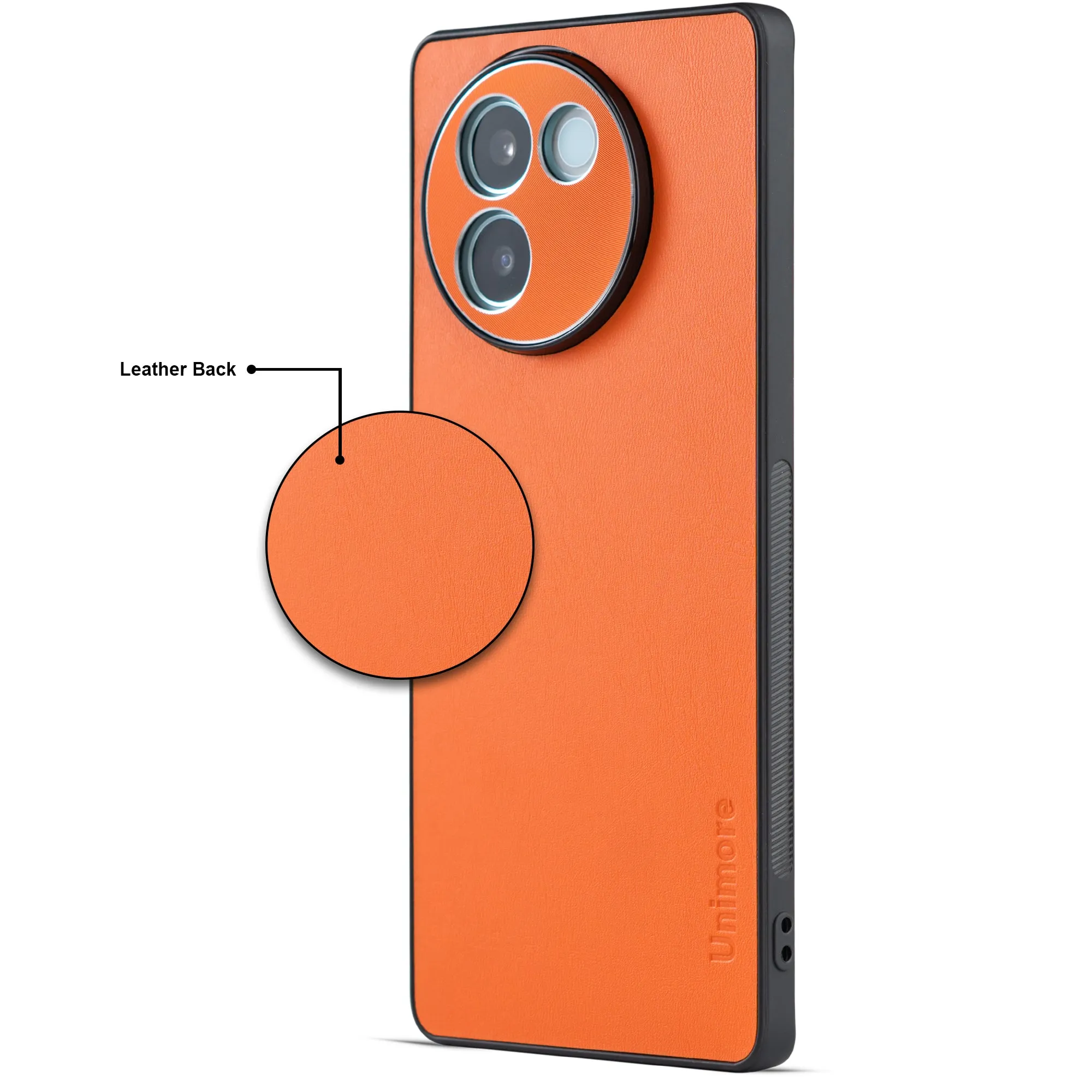 Unimore Leather Hard Case with Shiny Camera Protection For Vivo V30e 5G