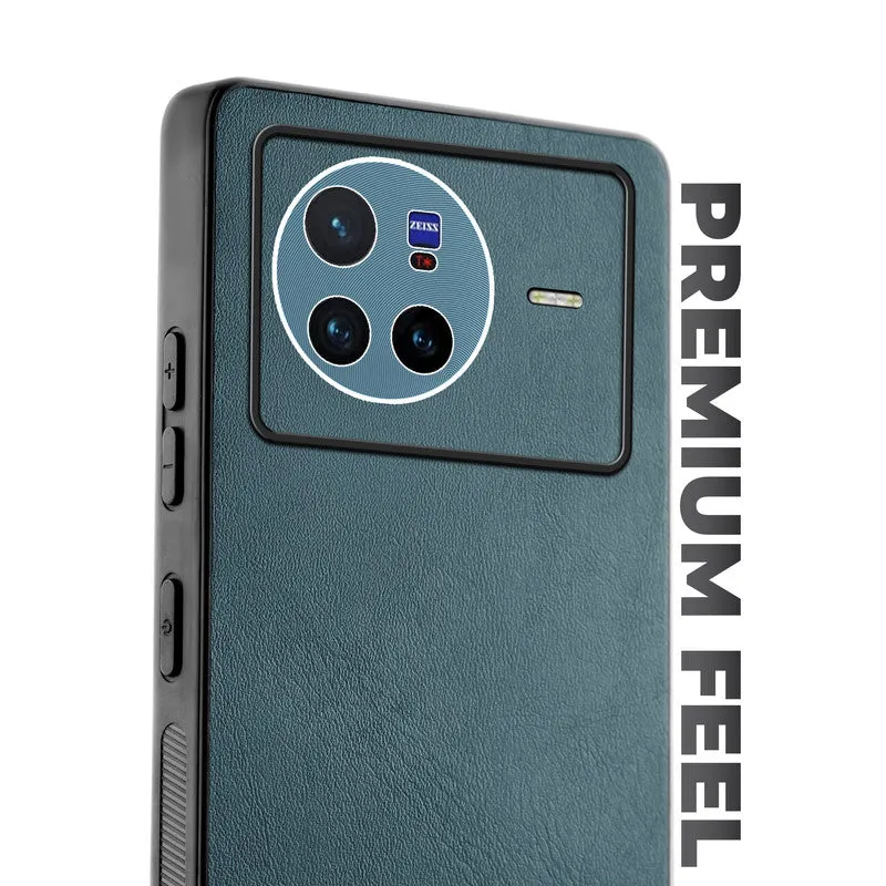 Unimore Leather Hard Case with Shiny Camera Protection For Vivo X80 5G
