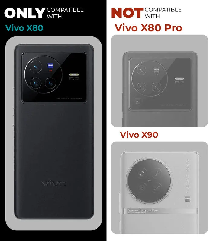 Unimore Leather Hard Case with Shiny Camera Protection For Vivo X80 5G