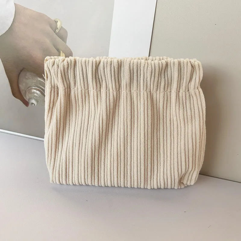 Unique Women's Shrapnel Storage Portable Corduroy Cosmetic Bags