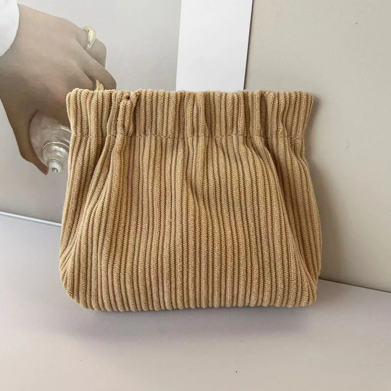 Unique Women's Shrapnel Storage Portable Corduroy Cosmetic Bags