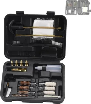 Universal Gun Cleaning Kit, All-Caliber Universal Gun Cleaning Kit, Compact & Portable Design for Instant Readiness, Professional Hunting Accessories with Bronze Bore Brush & Brass Oil Bottle