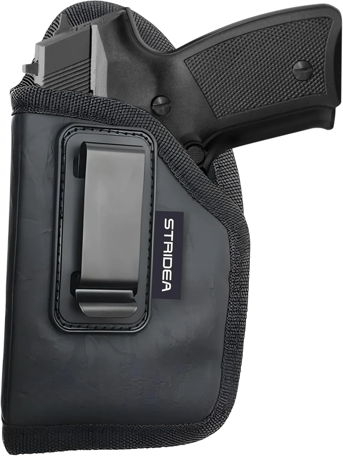 Universal IWB Gun Holster with Laser/Light - Metal Clip - Fits Most Compact & SUBCOMPACT Pistols Like Glock, Taurus, Canik, Beretta, Sig Sauer, Springfield, Ruger - Eco Leather Concealed Carry