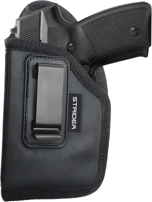 Universal IWB Gun Holster with Laser/Light - Metal Clip - Fits Most Compact & SUBCOMPACT Pistols Like Glock, Taurus, Canik, Beretta, Sig Sauer, Springfield, Ruger - Eco Leather Concealed Carry