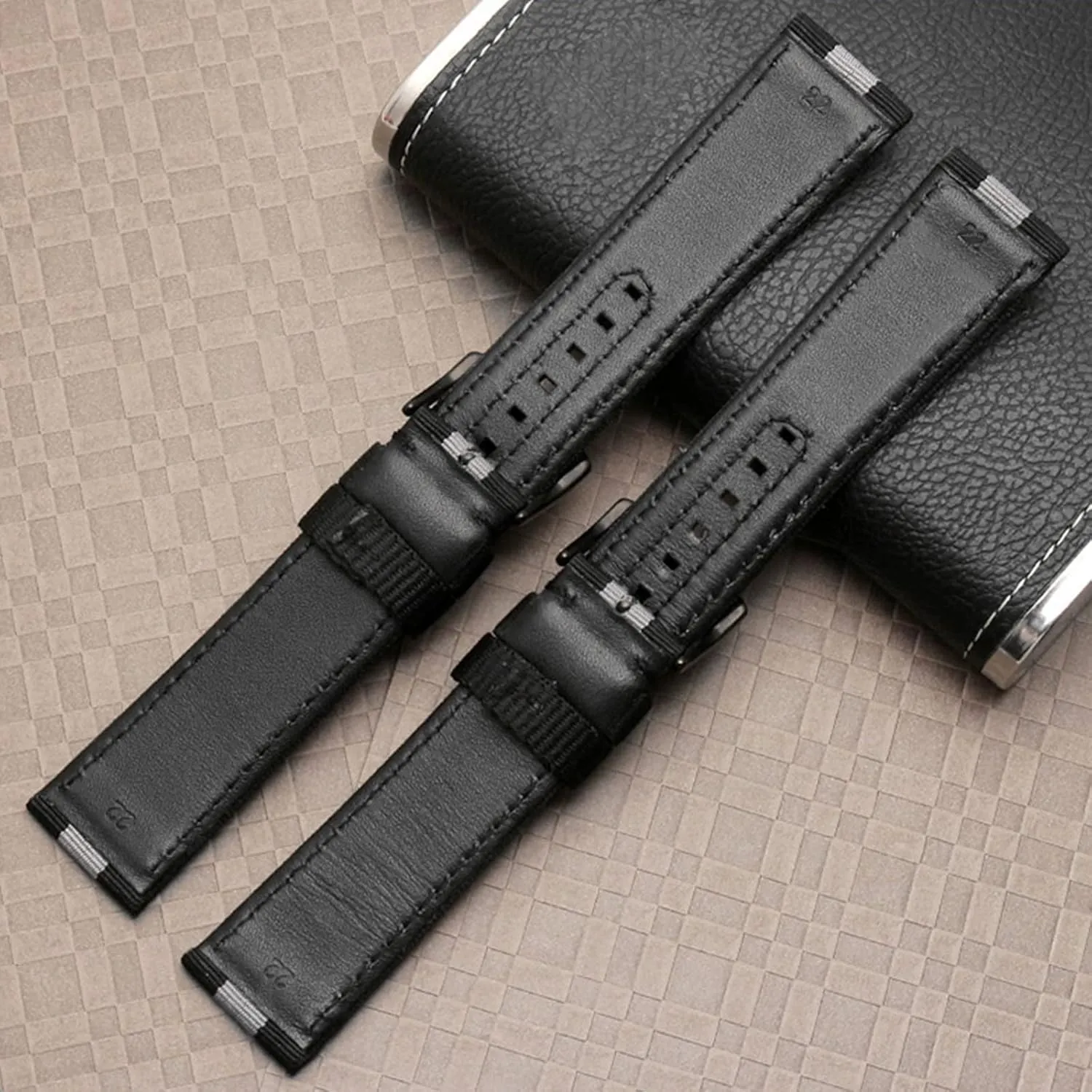 Universal Strap,20/22mm Military Sports Splicing Watch Band Men Canvas Nylon Watchband Watch Accessories for Dial Quartz Watch