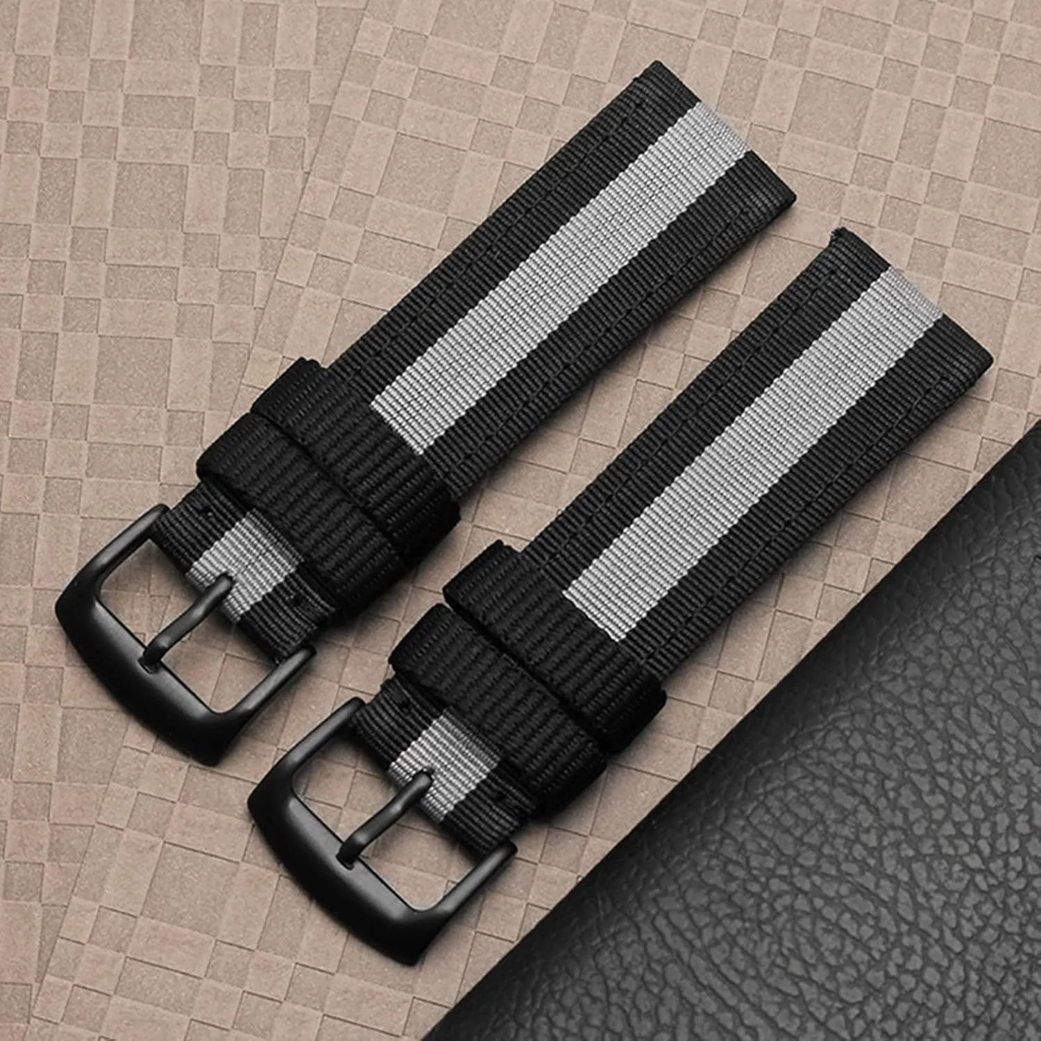 Universal Strap,20/22mm Military Sports Splicing Watch Band Men Canvas Nylon Watchband Watch Accessories for Dial Quartz Watch