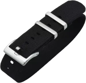 Universal Strap,20mm/22mm French Troops Military Parachute Elastic Nylon NATO Watch Straps Replacement Skin Friendly Watch Band Accessories(Black,20mm)