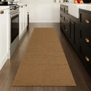 Uphome Kitchen Runner Rug, 2x6 Machine Washable Boho Runner Rug, Low Pile Woven Cotton Farmhouse Rug Runners for Hallway Non Slip, Stain Resistant Runners for Entryway Bedroom Kitchen Floor, Natural