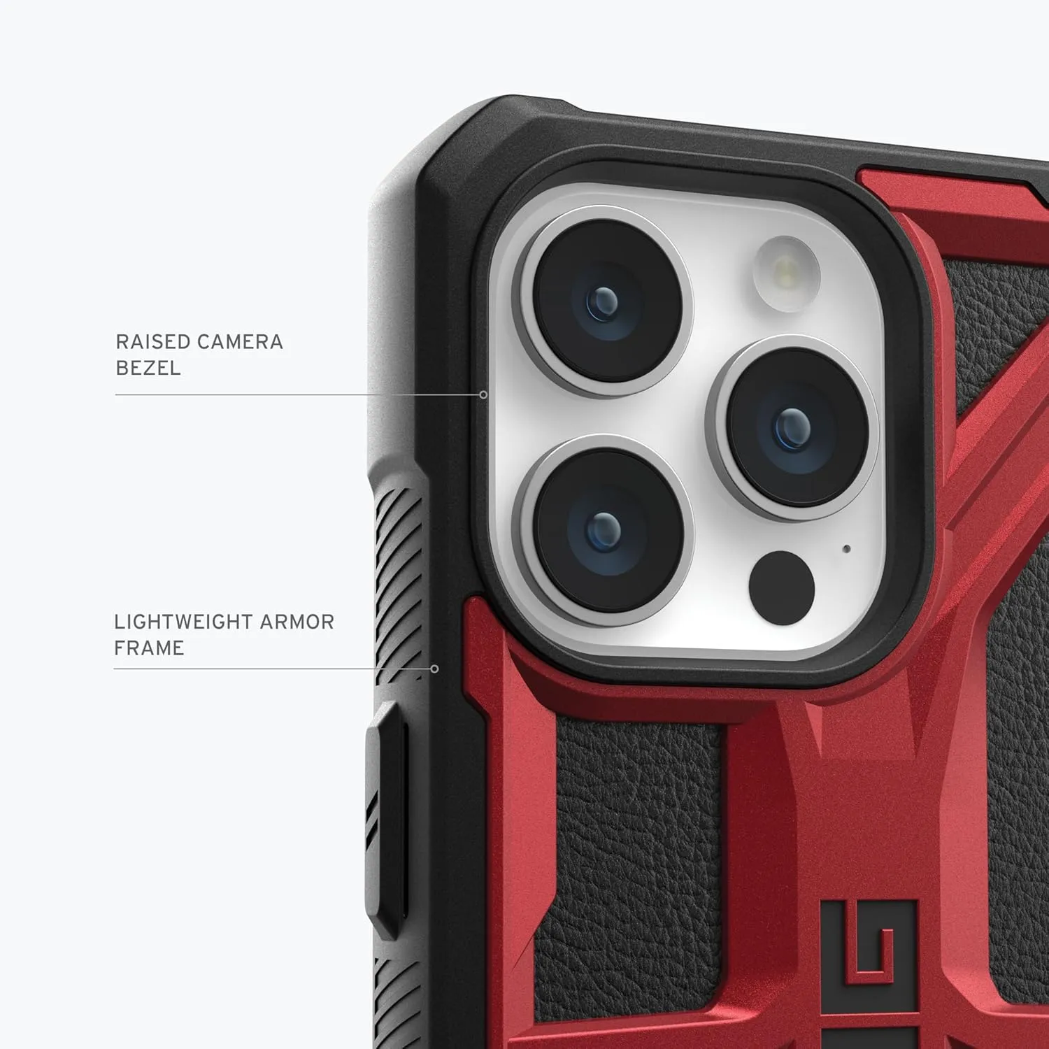 URBAN ARMOR GEAR UAG Case [Updated Version] Compatible with iPhone 15 Pro Case 6.1" Monarch Crimson Rugged Heavy Duty Military Grade Drop Tested Protective Cover