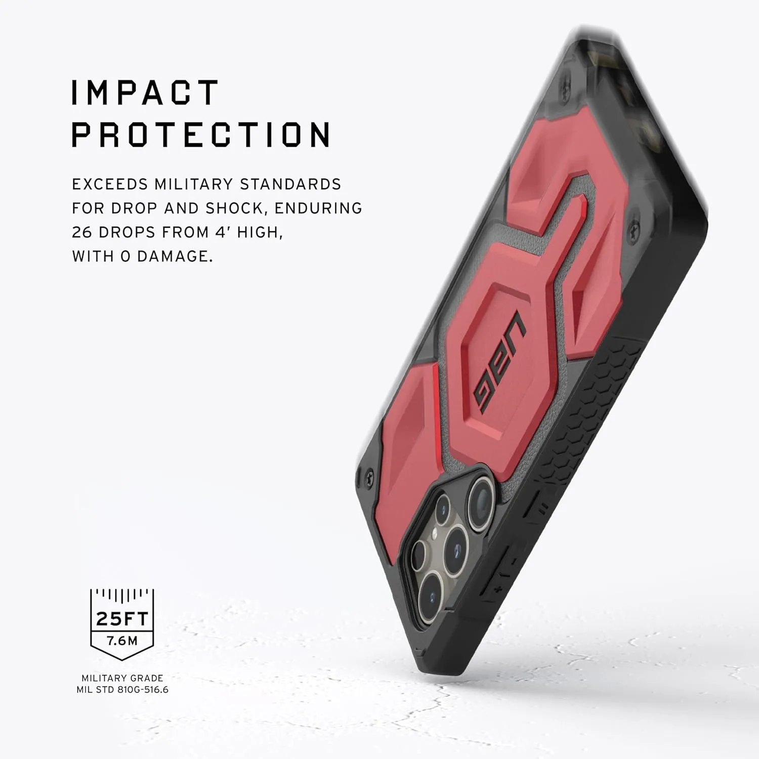 URBAN ARMOR GEAR UAG Designed for Samsung Galaxy S24 Ultra Case 6.8" Monarch Pro Crimson, Magnetic Charging Rugged Military Drop-Proof Impact Resistant Non-Slip Protective Cover