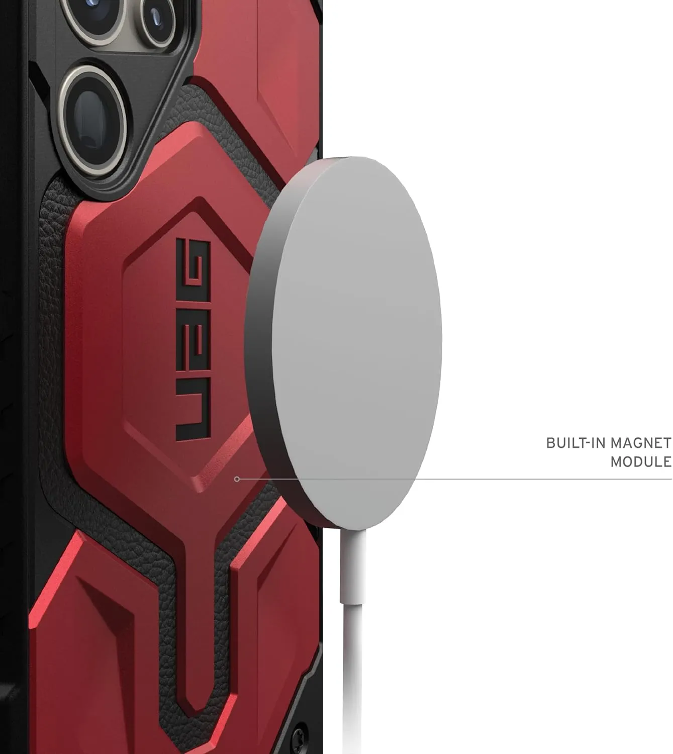 URBAN ARMOR GEAR UAG Designed for Samsung Galaxy S24 Ultra Case 6.8" Monarch Pro Crimson, Magnetic Charging Rugged Military Drop-Proof Impact Resistant Non-Slip Protective Cover