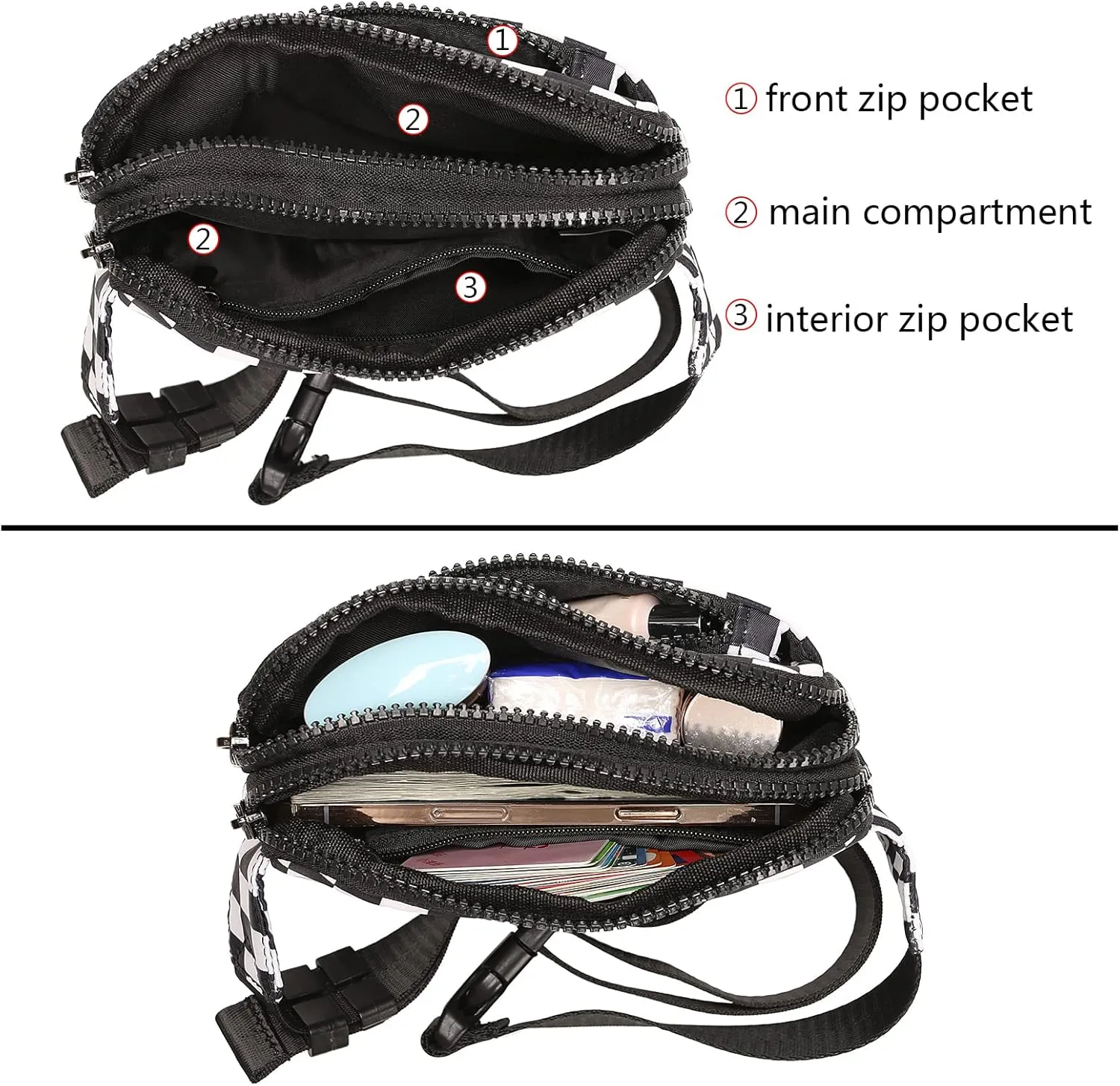Uromee Fanny Packs for Women Crossbody Belt Bag Nylon Fashion Mini Waist Bag Everywhere Travel Hiking Running Adjustable Strap
