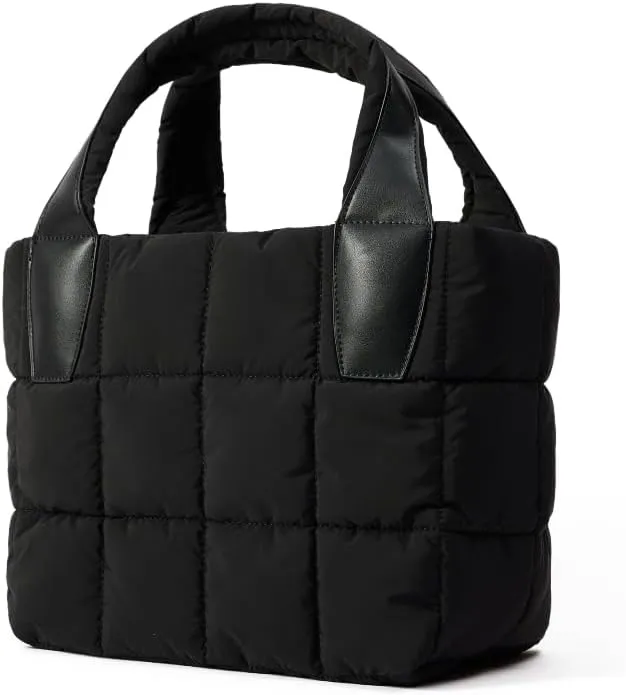 VAKAER Tote Bag with Zipper, Puffer Bag Women Padded Purse with Adjustable Strap Shoulder Crossbody Bag for Travel Work Gym