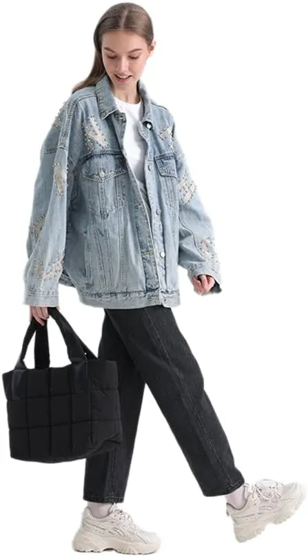 VAKAER Tote Bag with Zipper, Puffer Bag Women Padded Purse with Adjustable Strap Shoulder Crossbody Bag for Travel Work Gym