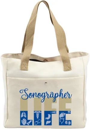 VAMSII Sonographer Life Tote Bag - Graduation Gift for Sonographer, Ultrasound Technician, Sonography Tech & Radiologist