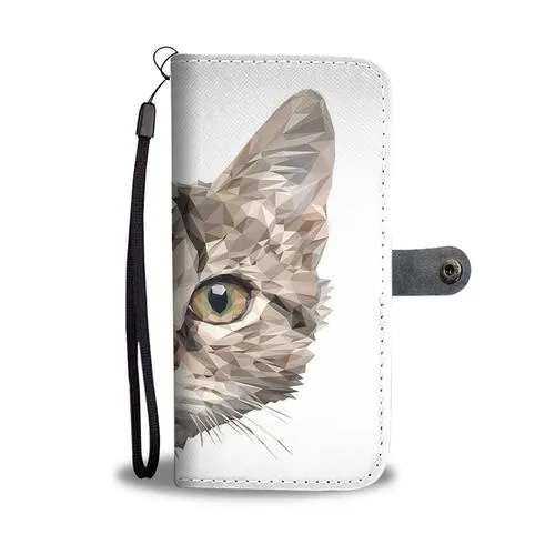 Vector Cat Face Wallet Phone Case w/ RFID Blocker