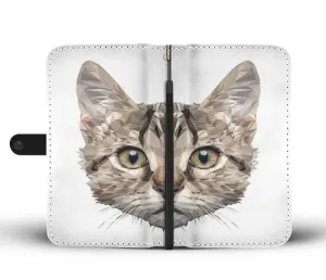 Vector Cat Face Wallet Phone Case w/ RFID Blocker