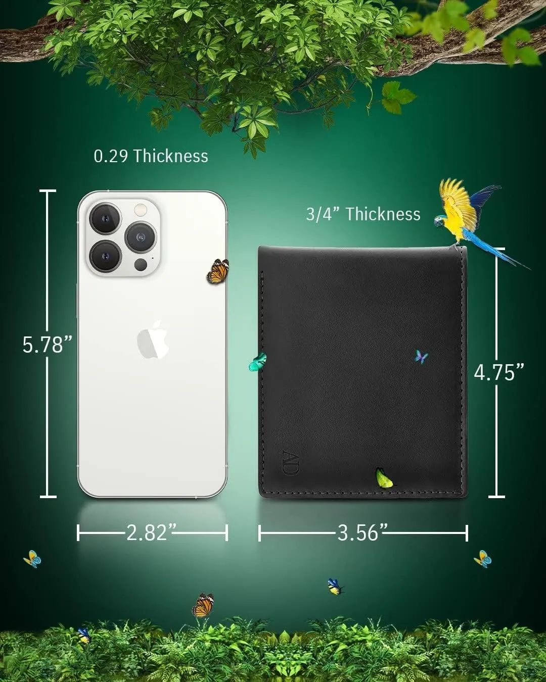 Vegan Leather Bifold Wallets For Men - Cruelty Free Non Leather Mens Wallet With ID Window RFID Gifts For Him