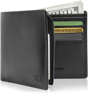 Vegan Leather Bifold Wallets For Men - Cruelty Free Non Leather Mens Wallet With ID Window RFID Gifts For Him