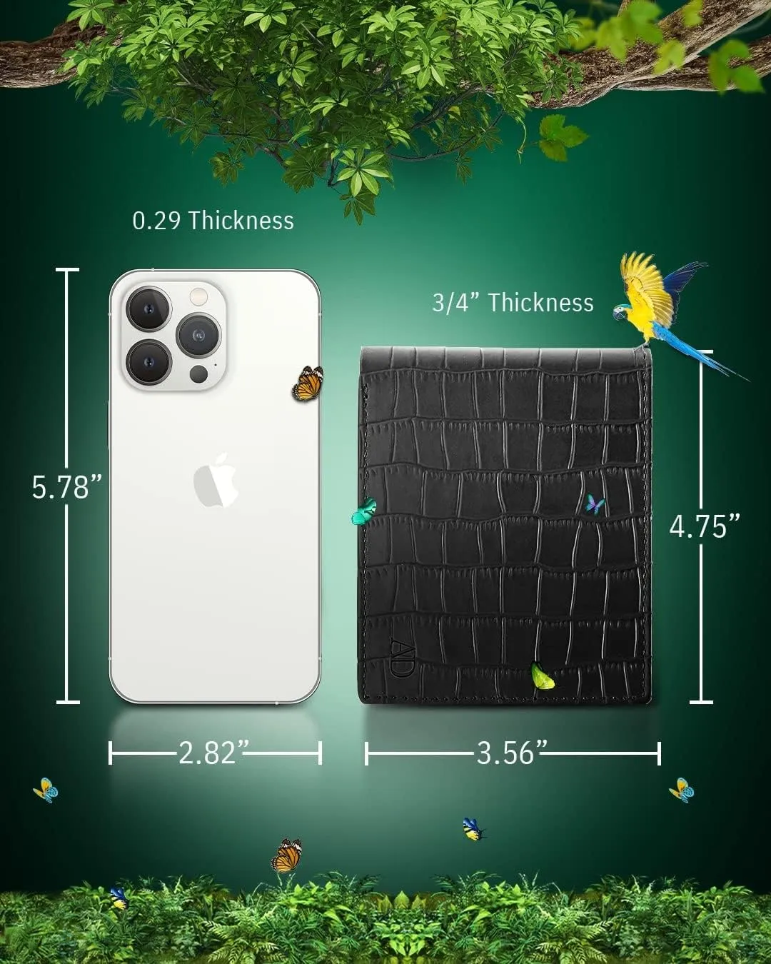 Vegan Leather Bifold Wallets For Men - Cruelty Free Non Leather Mens Wallet With ID Window RFID Gifts For Him