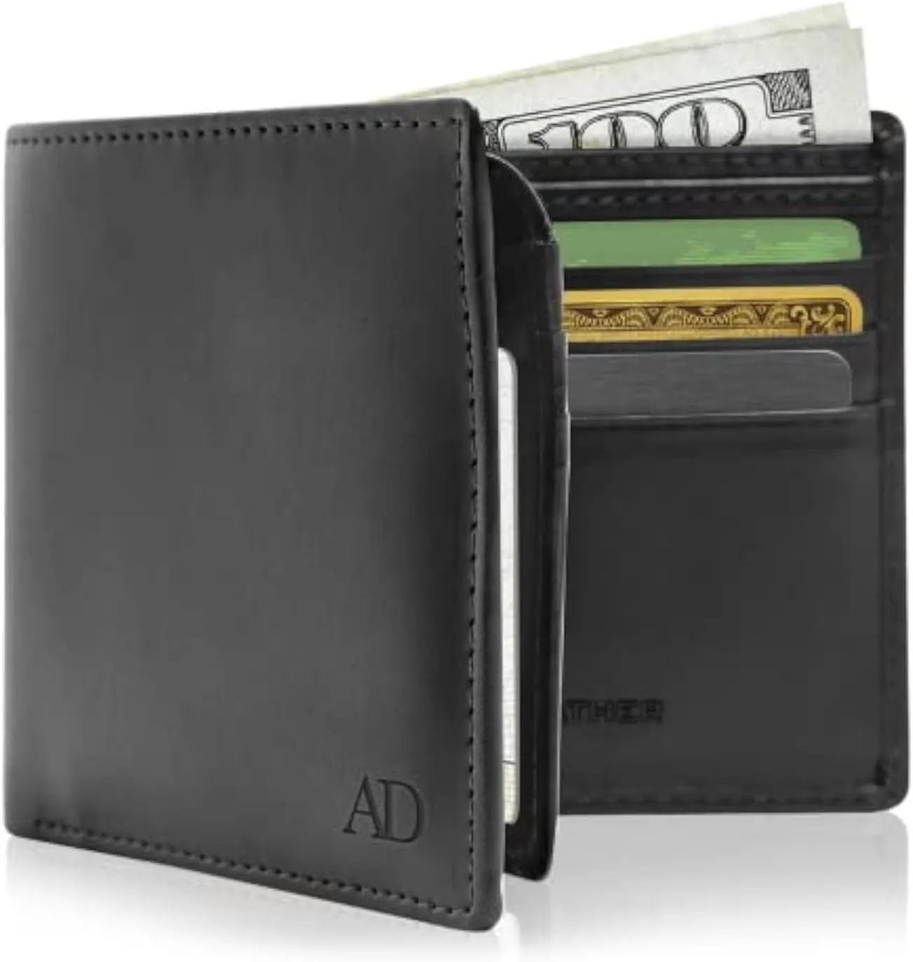 Vegan Leather Bifold Wallets For Men - Cruelty Free Non Leather Mens Wallet With ID Window RFID Gifts For Him