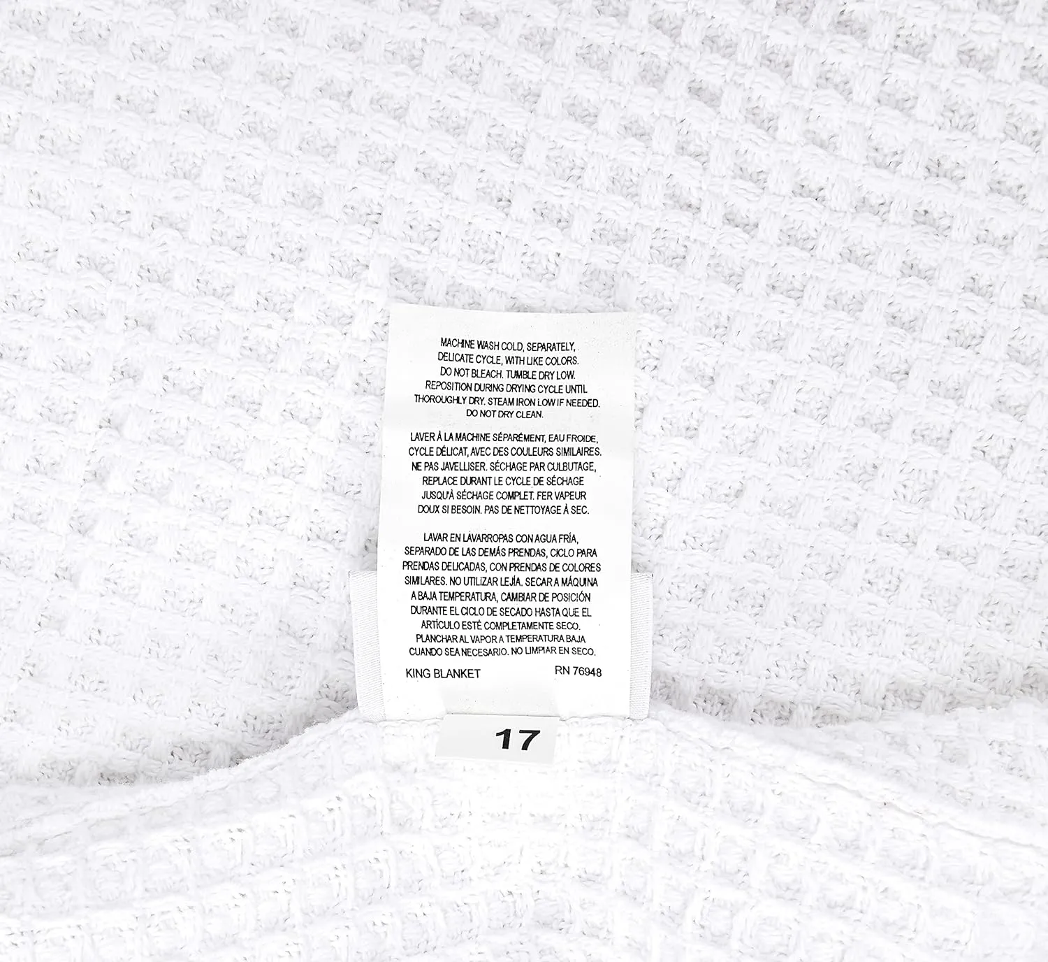 Vera Wang - King Blanket, Luxury Cotton Bedding, Super Soft Essentials with Waffle Weave Knit (Waffleweave White, King)
