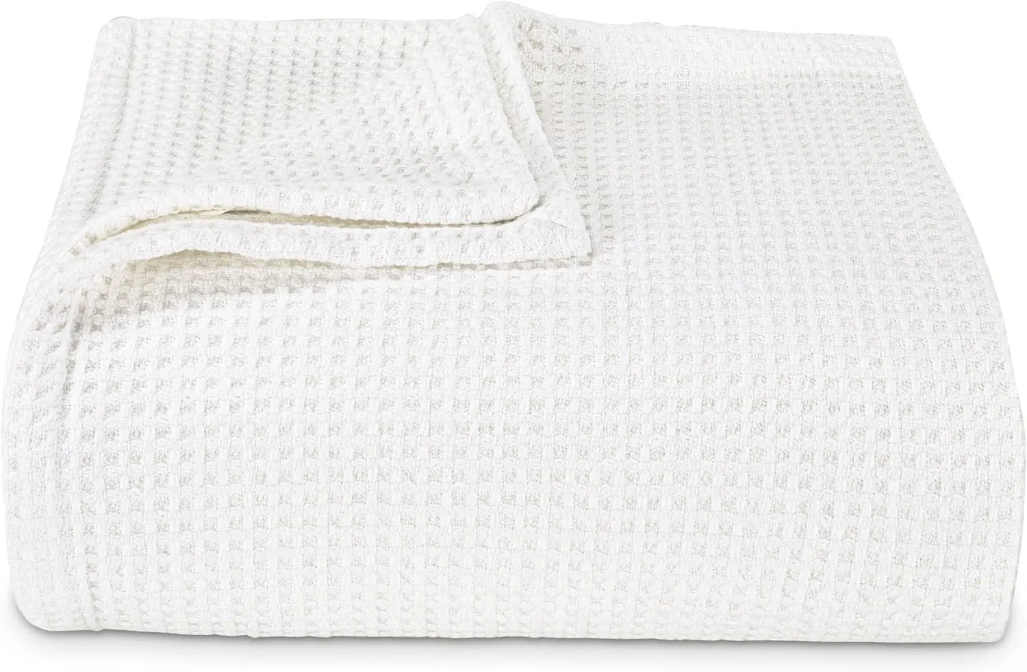 Vera Wang - Twin Blanket, Luxury Cotton Bedding, Super Soft Essentials with Waffle Weave Knit (Waffleweave White, Twin)