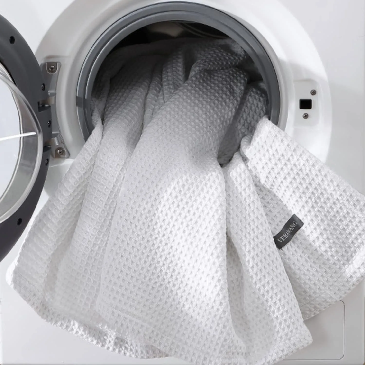 Vera Wang - Twin Blanket, Luxury Cotton Bedding, Super Soft Essentials with Waffle Weave Knit (Waffleweave White, Twin)