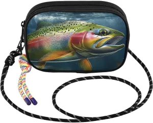 Vintage Trout Swim Crossbody Bags for Women Cell Phone Purses Women's Shoulder Handbags Wallet Purse with Adjustable Strap
