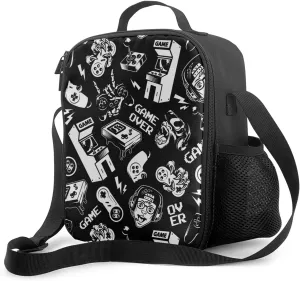 Vintage Video Game Insulated Lunch Bag Reusable Tote Bag Lunch Box Food Container For Men Women Kids