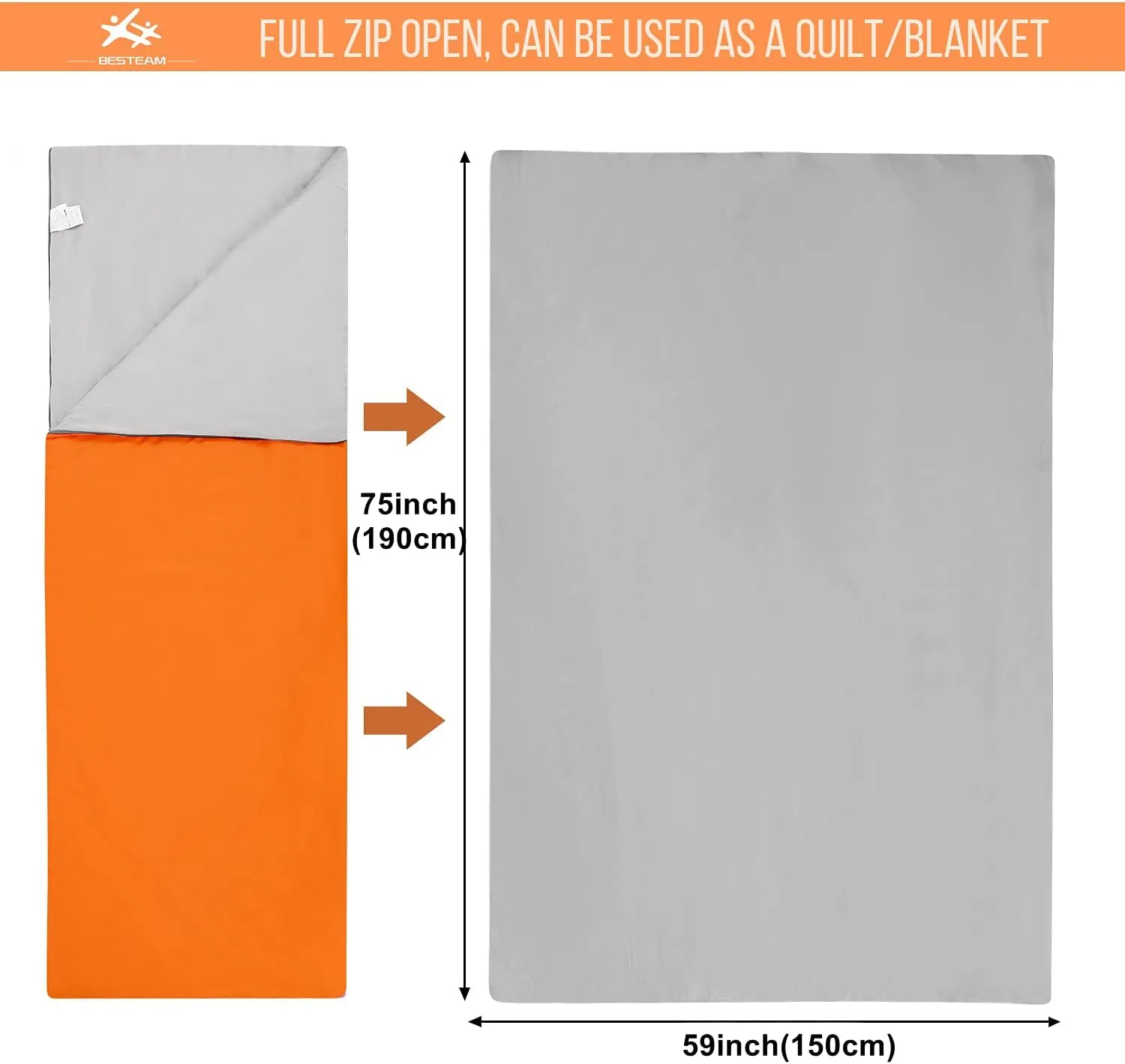 Warm Weather Sleeping Bag - Portable Waterproof Compact Lightweight, Packable for Kids, Teens Adults Camping Backpacking Hiking, Spring Summer Fall