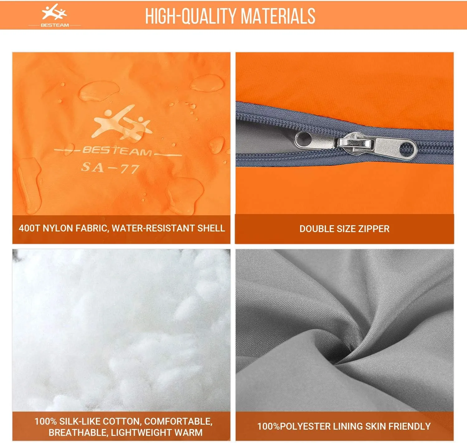 Warm Weather Sleeping Bag - Portable Waterproof Compact Lightweight, Packable for Kids, Teens Adults Camping Backpacking Hiking, Spring Summer Fall