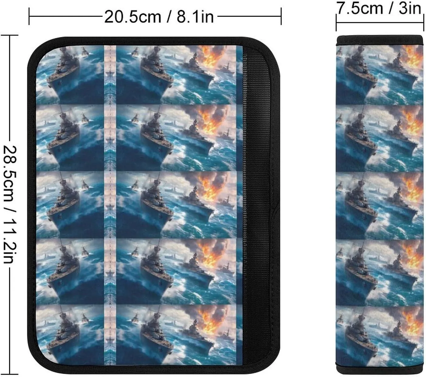 Warship Battleship Automotive Seat Belt Pads Universal Fit Seatbelt Cover Funny Car Accessories Gift 1PCS