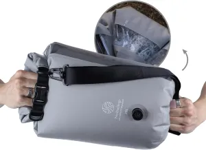 Washbag Portable Washing Machine - 15L Fully Waterproof Dry Bag - Lightweight Compact Nylon Washing Machine - Portable Manual Clothes Washer Laundry Bag (Gray)