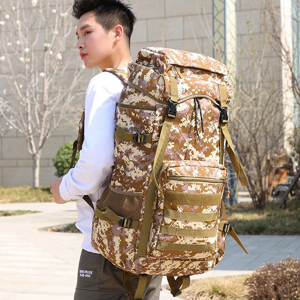Water-Resistant Military Backpack for Outdoor Camping, 70L