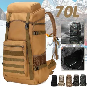 Water-Resistant Military Backpack for Outdoor Camping, 70L