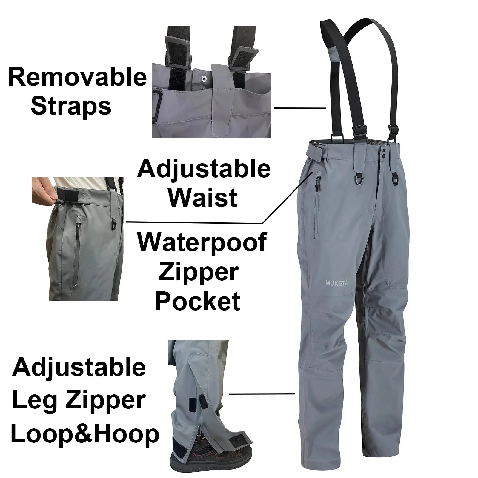 Waterproof & Breathable Fishing Rain Suit – Wading Jacket & Bib Pants Set